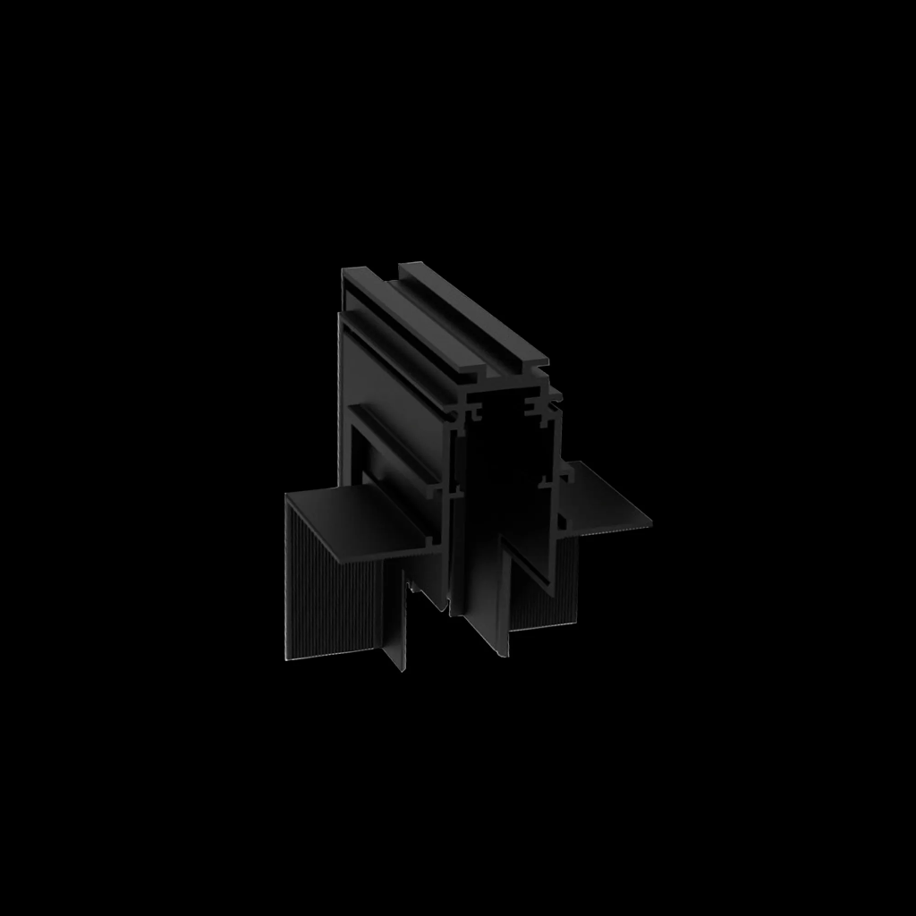 Ceiling-wall connector recessed black