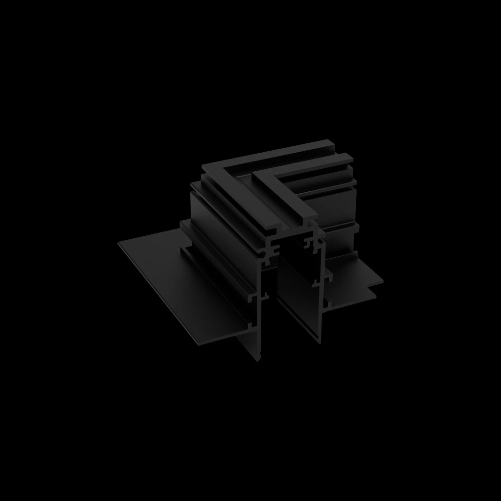 L connector recessed magnetic track black