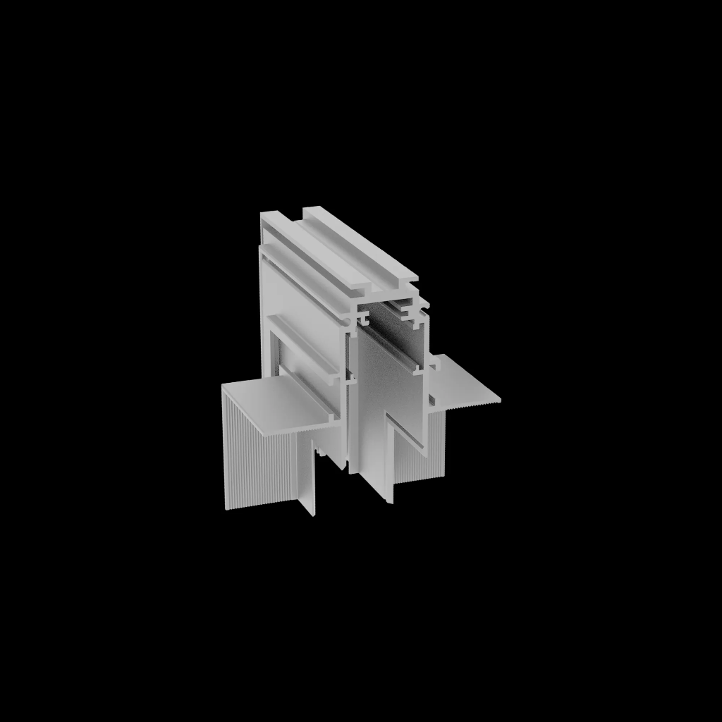 Ceiling-wall connector recessed white