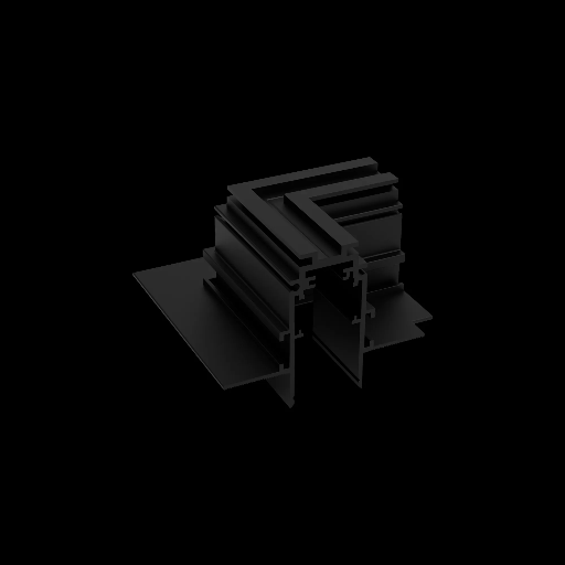 [LY-MTR-LCRB] L connector recessed magnetic track black