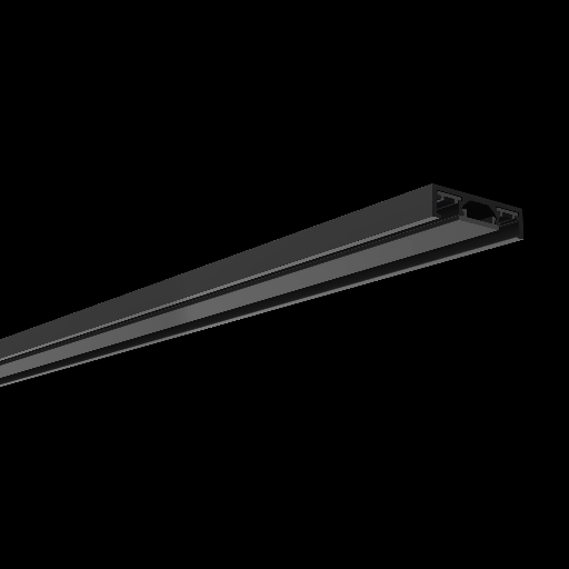 [LY-SHT2BS] Surface Mounted Shallow Track Black 200cm